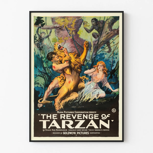 Vintage poster The Revenge of Tarzan jungle wall decoration