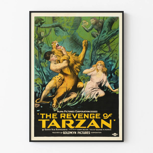 Vintage poster The Revenge of Tarzan for wall decoration