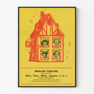 Vintage theatre poster English Theatre Indianapolis The Rivals
