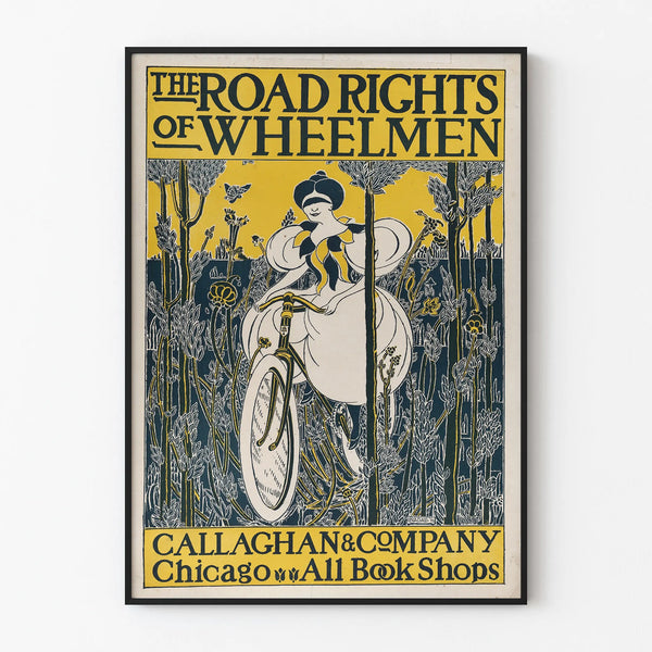 Vintage Poster The Road Rights of Wheelmen for Wall Decoration