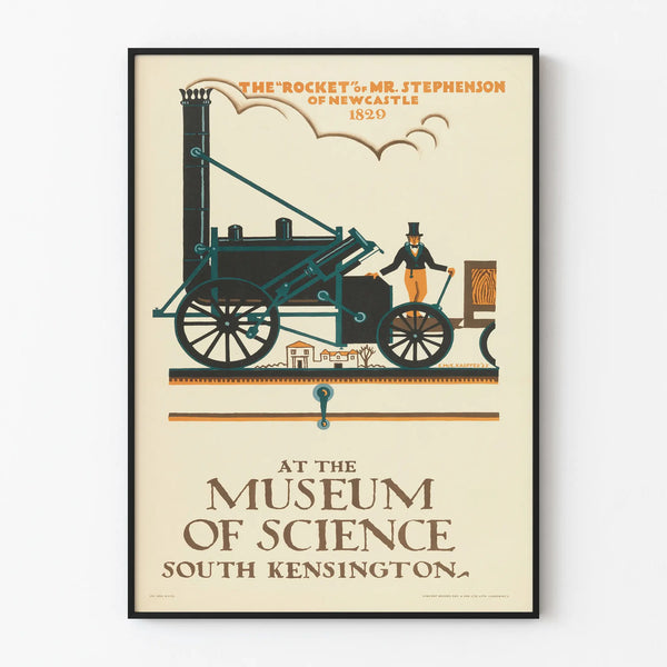 Vintage poster of La Fusée de Stephenson at the Museum of Science