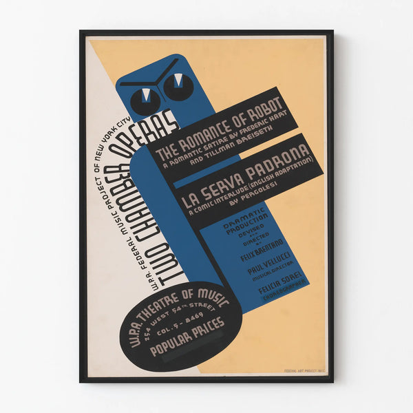 Vintage poster of two chamber operas – graphic wall decoration