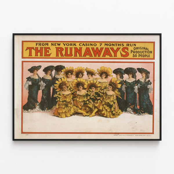 Vintage poster The Runaways – Retro artistic wall decoration — framed artwork on a wall