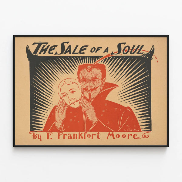 Vintage poster The Sale of a Soul by F. Frankfort Moore — framed artwork on a wall