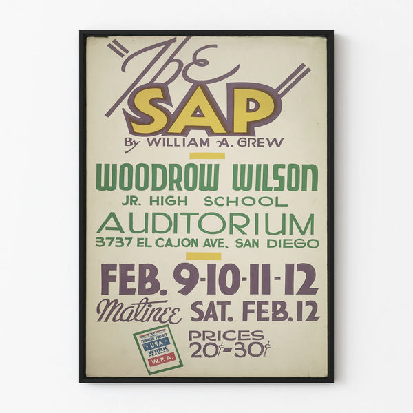 Vintage theater poster The Sap - Retro wall decoration Artem Legrand