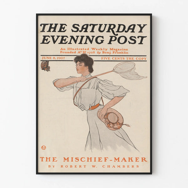 Vintage poster The Saturday Evening Post 1907 - Retro wall decoration