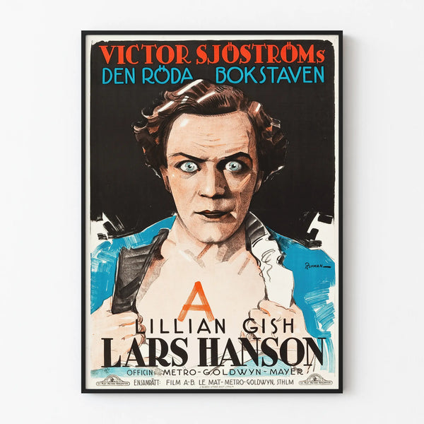 Vintage cinema poster Den Röda Bokstaven – retro wall decoration