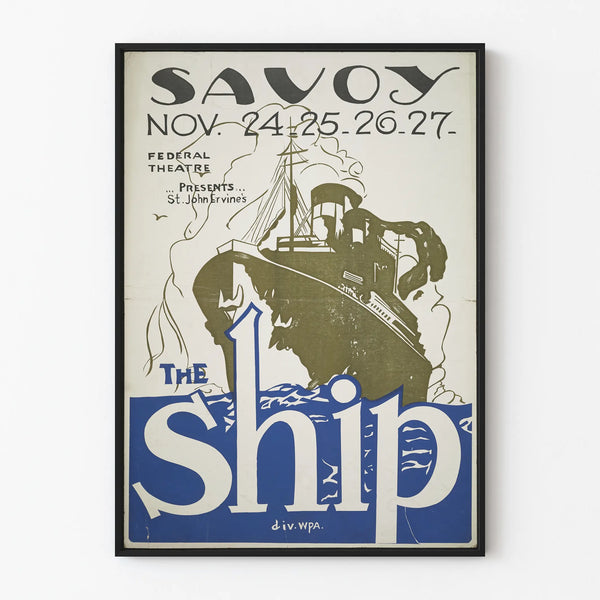 Vintage poster The Ship wall decoration boat