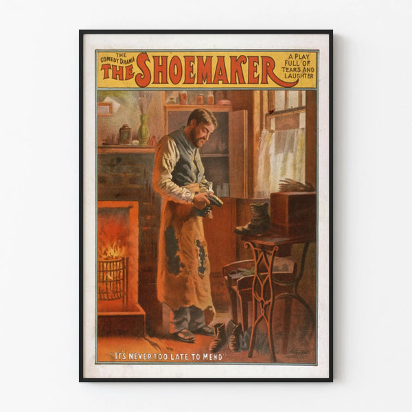 Vintage Poster The Shoemaker - Workshop Artisan Wall Decoration