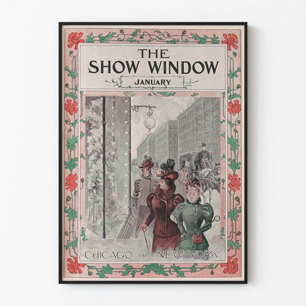 Vintage poster The Show Window January - Retro wall decoration