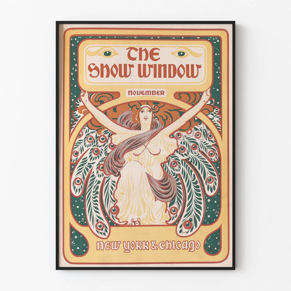 Vintage Poster The Snow Window November - Retro Wall Decoration
