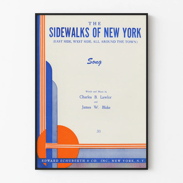 Vintage Poster The Sidewalks of New York - Retro Musical Wall Decoration