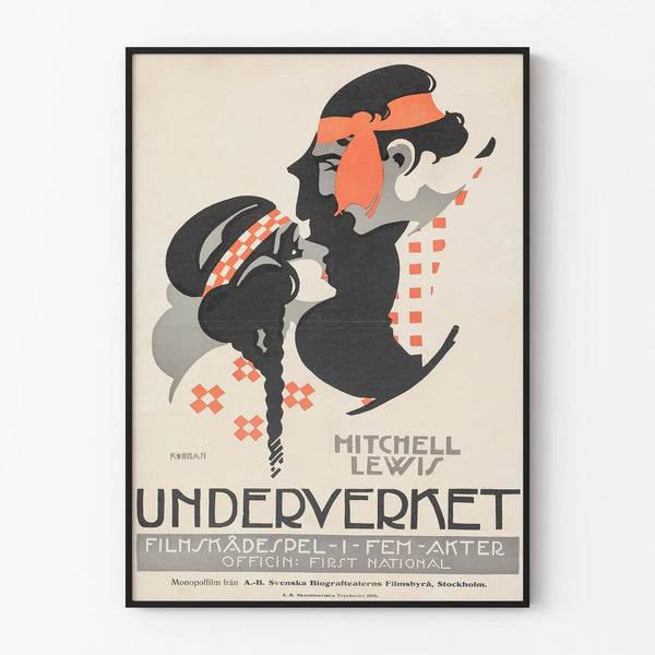 Vintage Underverket poster from 1919 for wall decoration