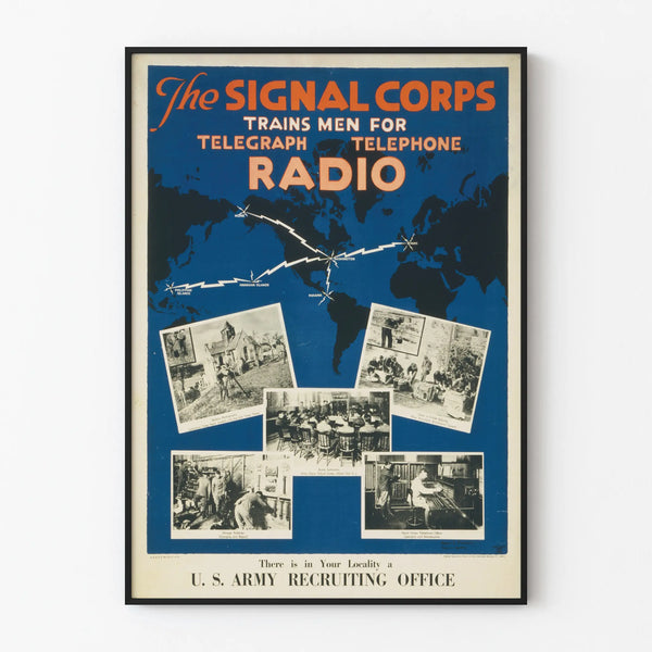 Vintage Signal Corps Poster – Telegraph, Telephone, Radio Training