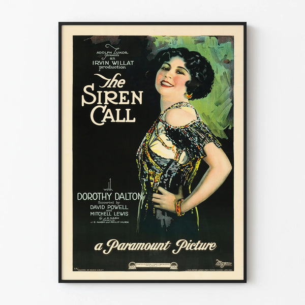 Vintage poster The Siren Call – Retro cinema wall decoration