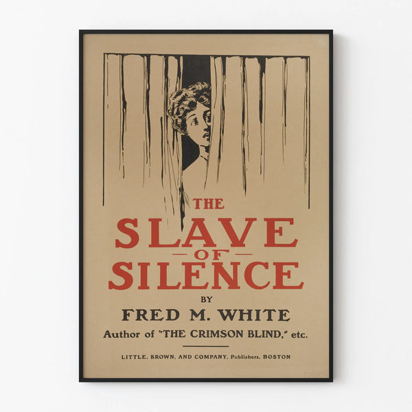 Vintage Poster The Slave of Silence, Retro Illustration and Typography