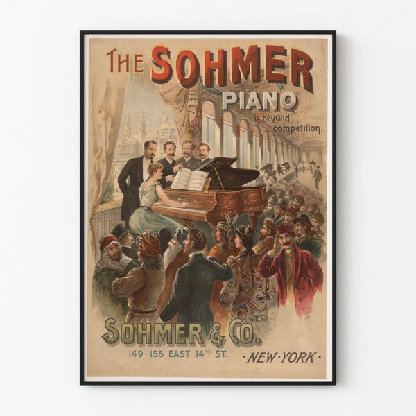 Vintage poster The Sohmer Piano - Musical wall decoration