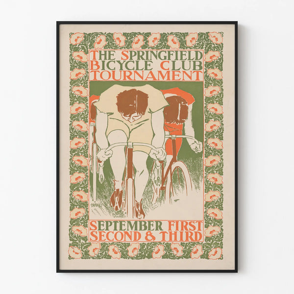 Vintage poster of the Springfield Bicycle Club tournament