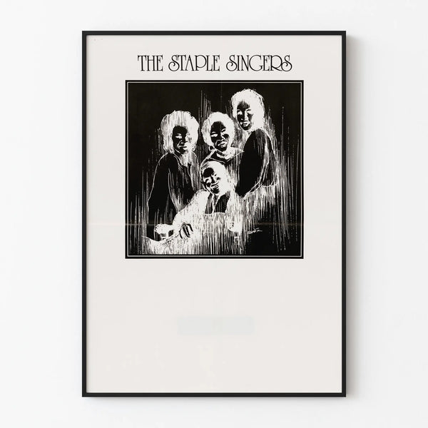 Decorative poster The Staple Singers style linocut