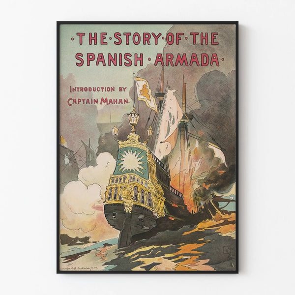 Vintage poster The Story of the Spanish Armada - Historical wall decoration