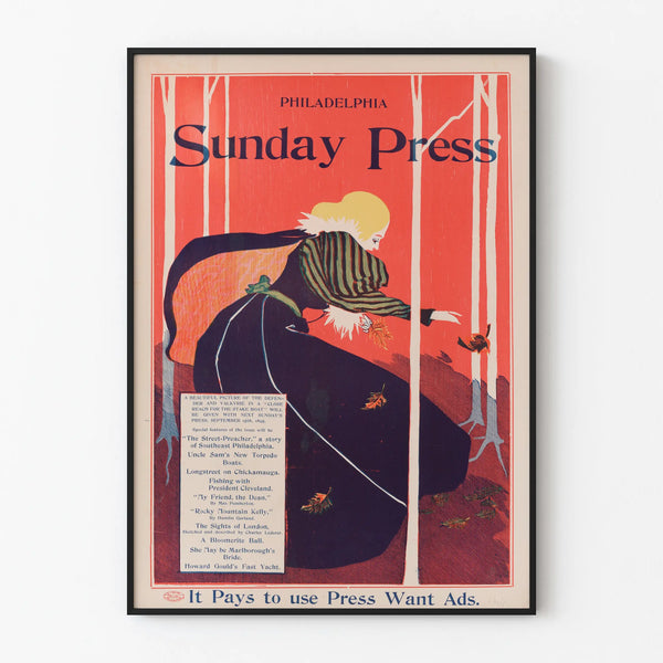 Vintage Sunday Press Philadelphia Poster