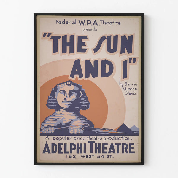 Poster Théâtre The Sun and I - Vintage Art Deco Style