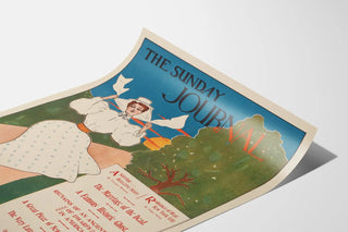 Vintage poster The Sunday Journal, Art Nouveau illustration