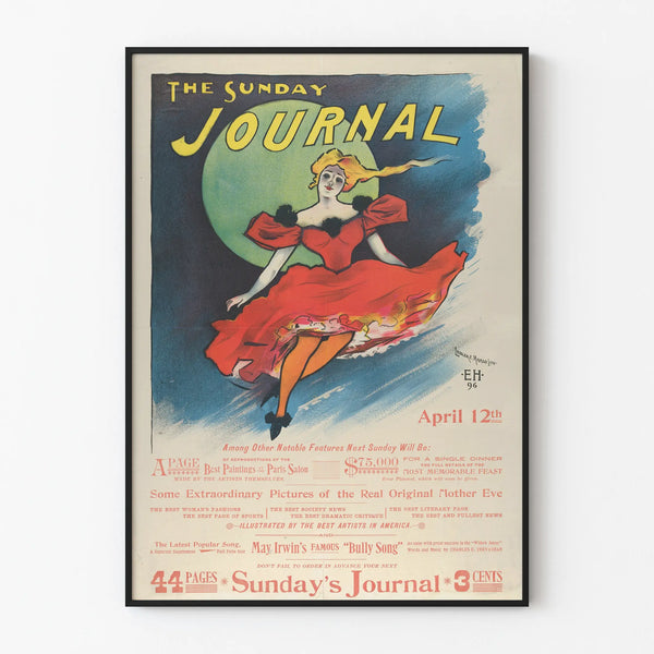 Vintage poster The Sunday Journal - Red dress dancer