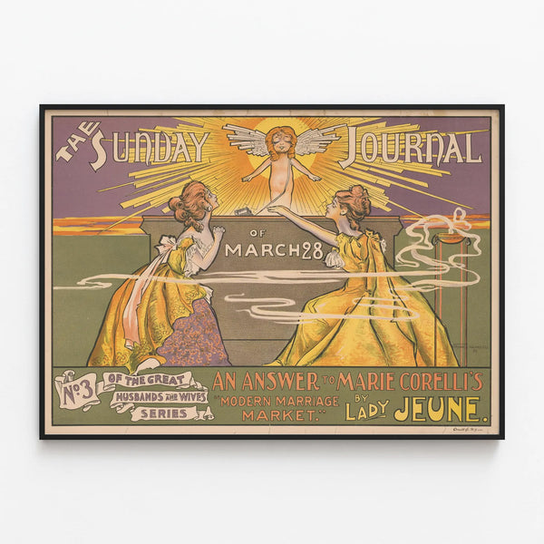 Vintage poster The Sunday Journal March 28 - Retro wall decoration — framed artwork on a wall