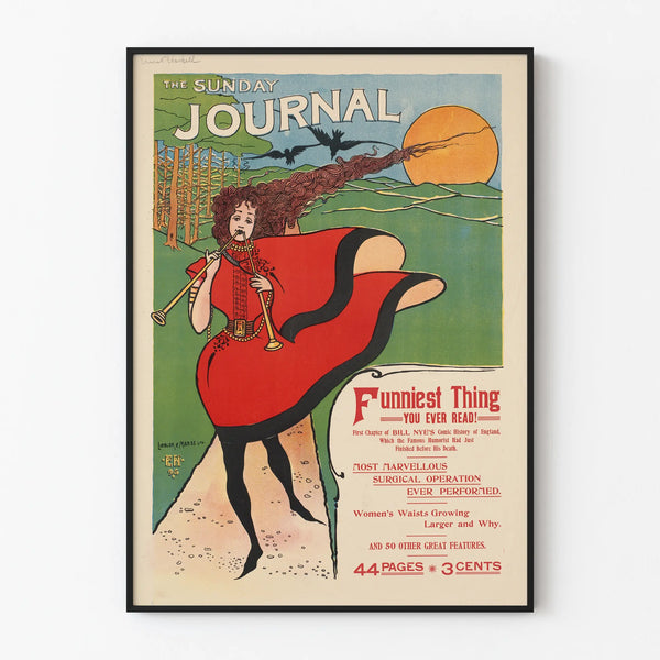 Vintage Sunday Journal Poster by Ernest Haskell - Retro Wall Decoration