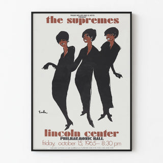 Vintage poster of The Supremes at Lincoln Center 1965