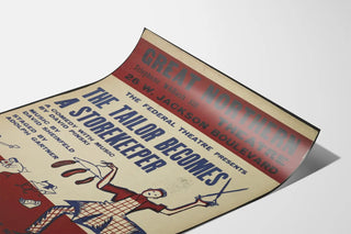 Vintage poster The Tailor Becomes a Store Keeper