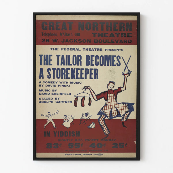 Vintage poster The Tailor Becomes a Store Keeper