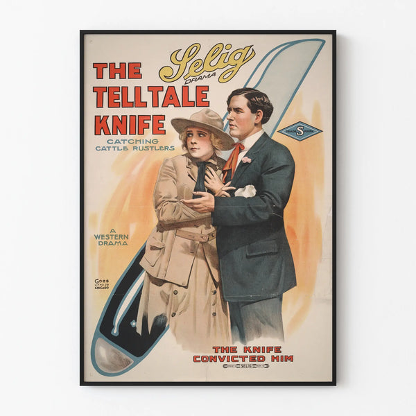 Vintage decorative poster - The Tell Tale Knife Western Drama