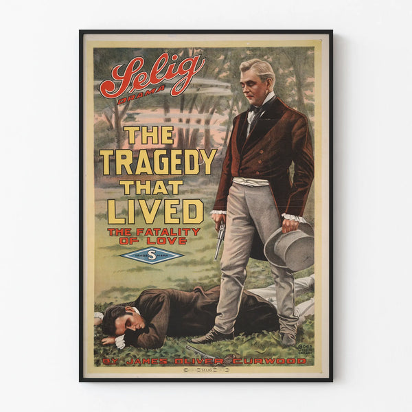 Vintage dramatic poster The Tragedy That Lived - Retro wall decoration