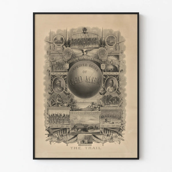 Vintage Poster The Trail - Historic Native American Wall Decoration