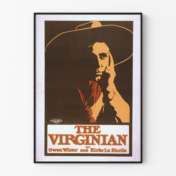 Vintage literary poster The Virginian by Owen Wister and Kirke La Shelle