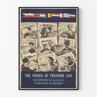 Vintage poster of Allied newspapers in Great Britain
