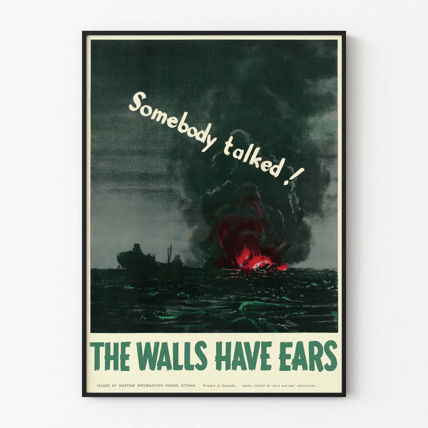 Vintage military poster 'The Walls Have Ears' - Retro wall decoration Artem Legrand