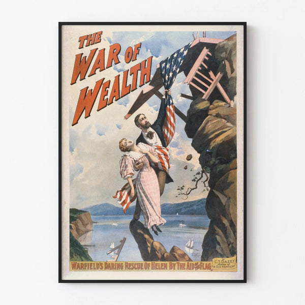 Vintage poster The War of Wealth - retro wall decor