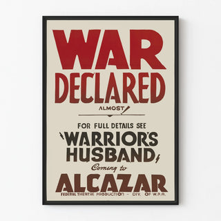 Vintage Poster War Declared - Warrior's Husband