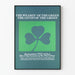 Saint Patrick Green Clover Wall Decoration Poster