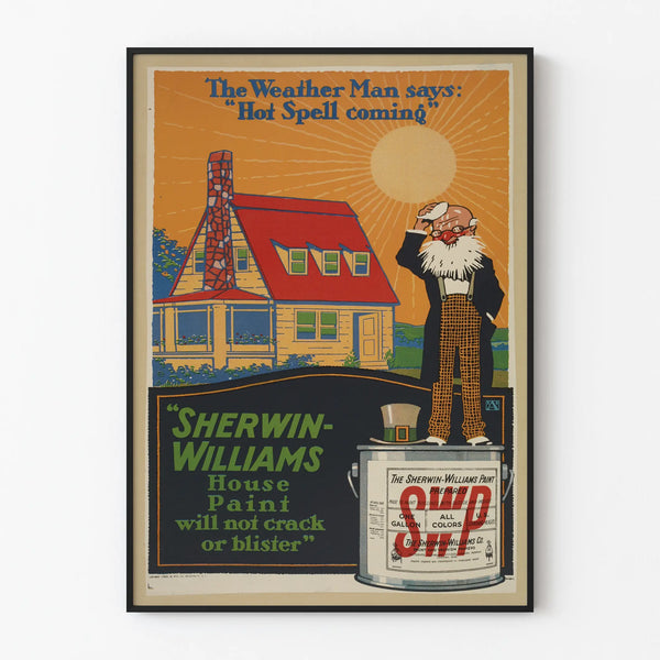 Vintage Sherwin-Williams poster for heat-resistant house paint