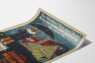 Vintage Sherwin-Williams poster for house paint - Rain protection