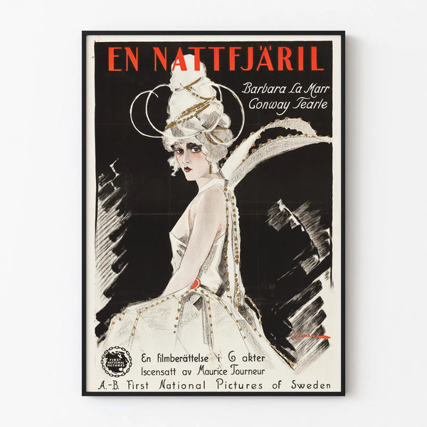 Vintage cinema poster En Nattfjäril wall decoration