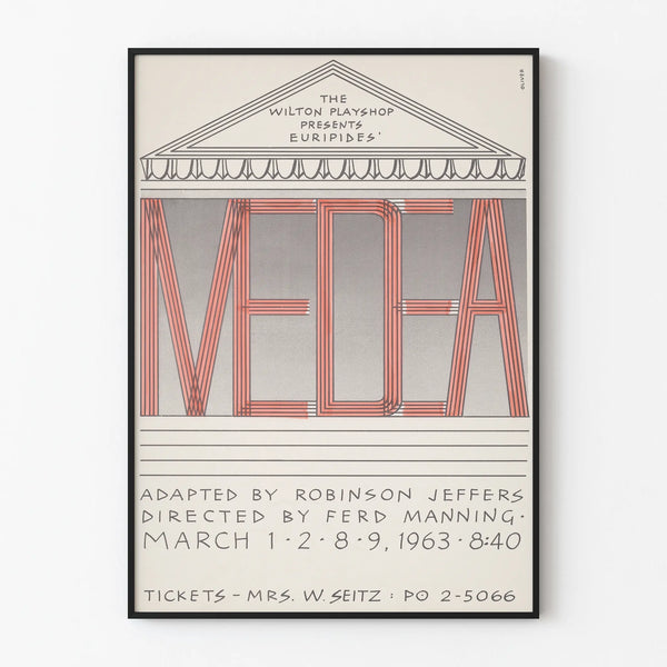 Vintage theater poster Euripides Medea 1963