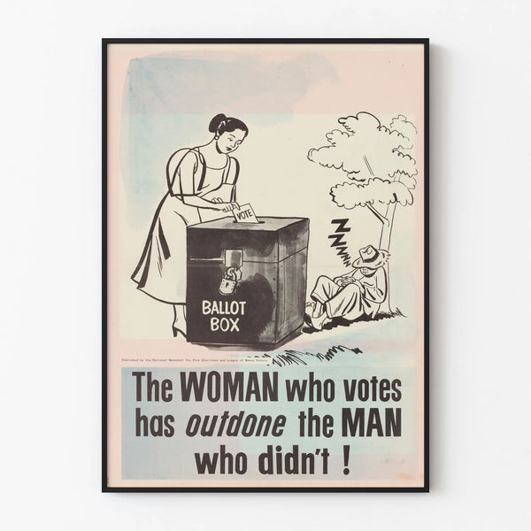Vintage poster 'The Woman Who Votes' for committed wall decoration