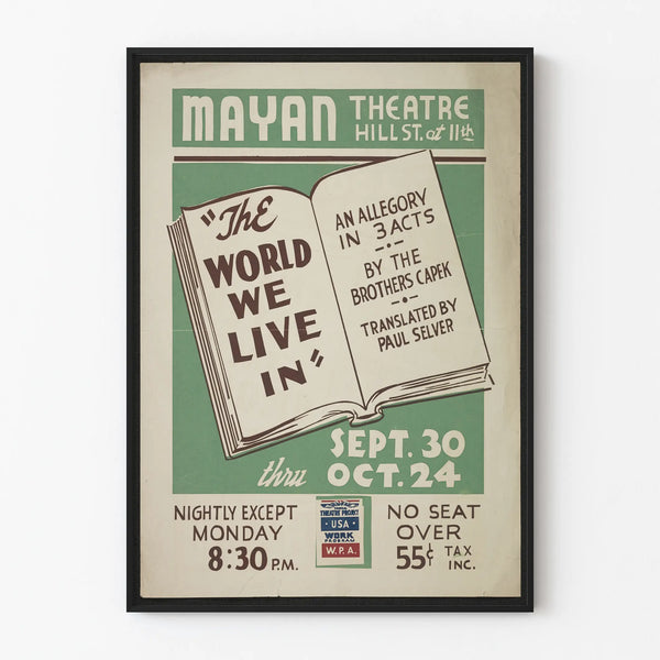 Vintage Theater Poster 'The World We Live In' - Retro Wall Decoration
