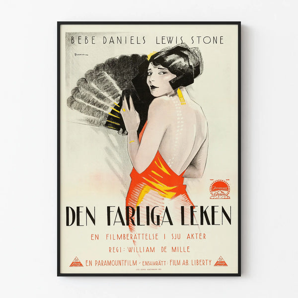 Vintage poster for wall decoration Den Farliga Leken