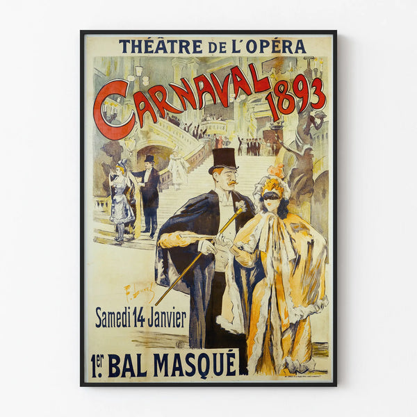 Vintage Poster Carnival 1893 Opera Theatre Masquerade Ball